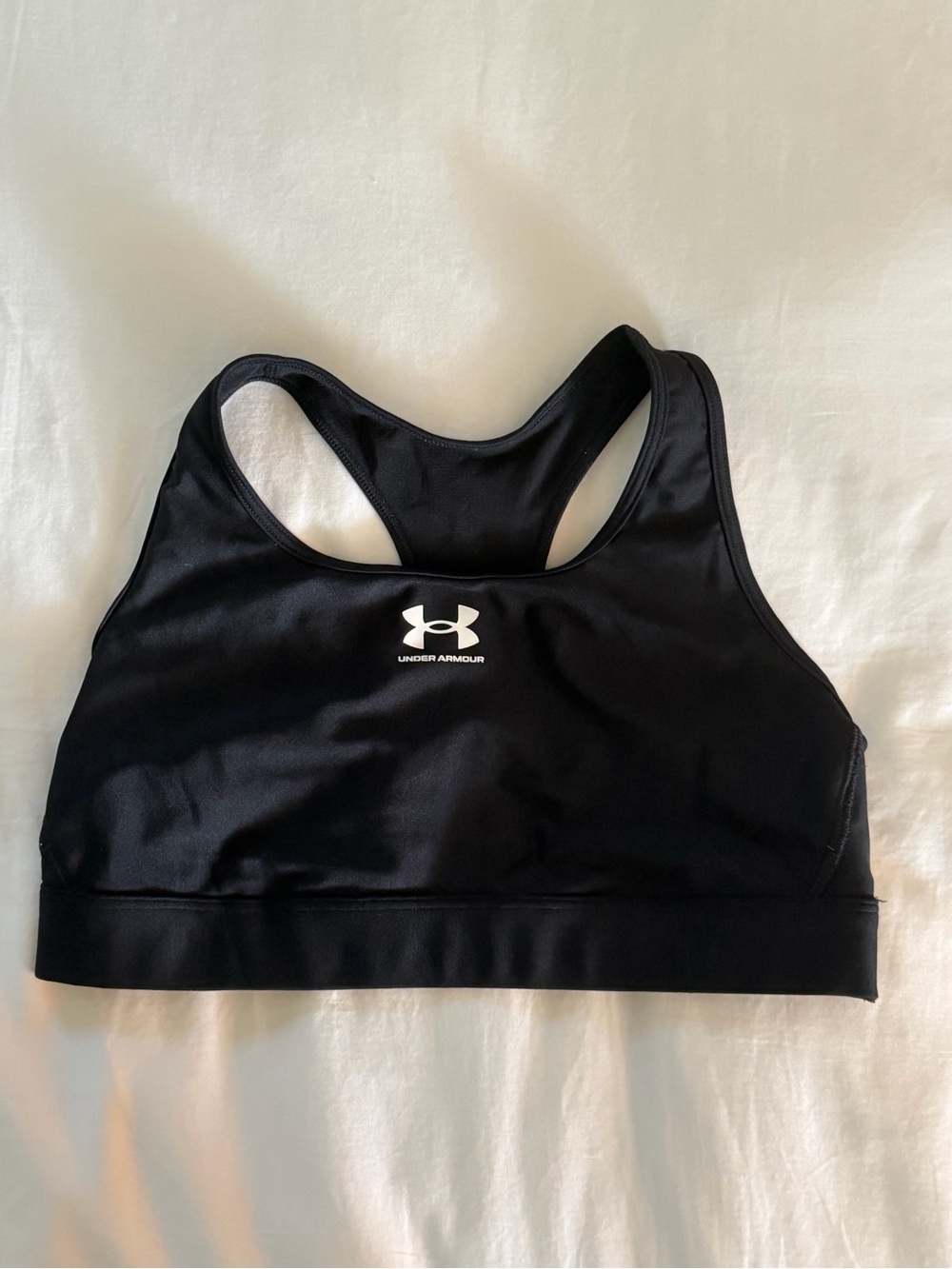 LG Black Racerback Sports Bra with White Logo
